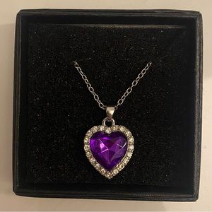 Purple Heart Pendant Necklace